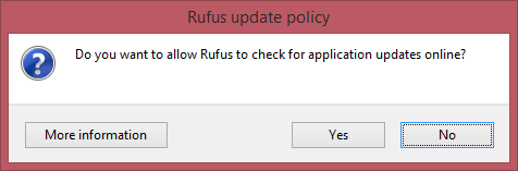 Check update for Rufus