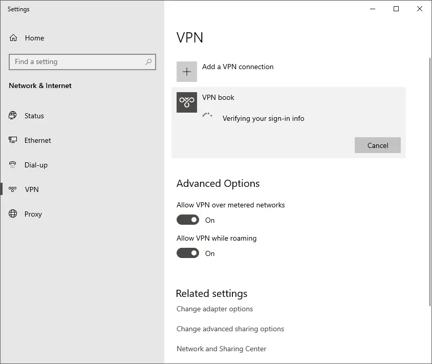 VPN Book Connecting