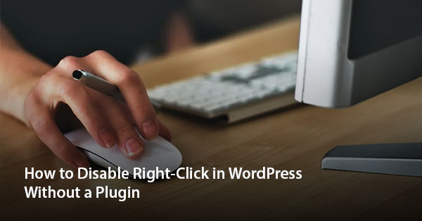 Disable Right Click Wordpress Without Plugin